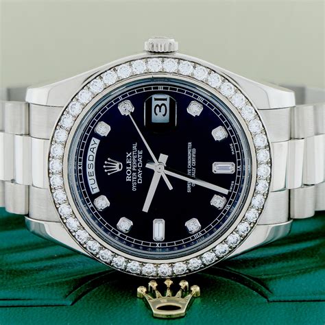 18k white rolex president|18k presidential rolex diamond bezel.